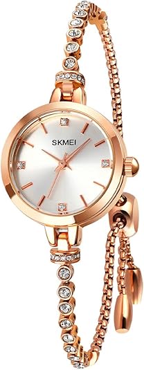 SKMEI Rose Gold Diamond Bracelet Watch