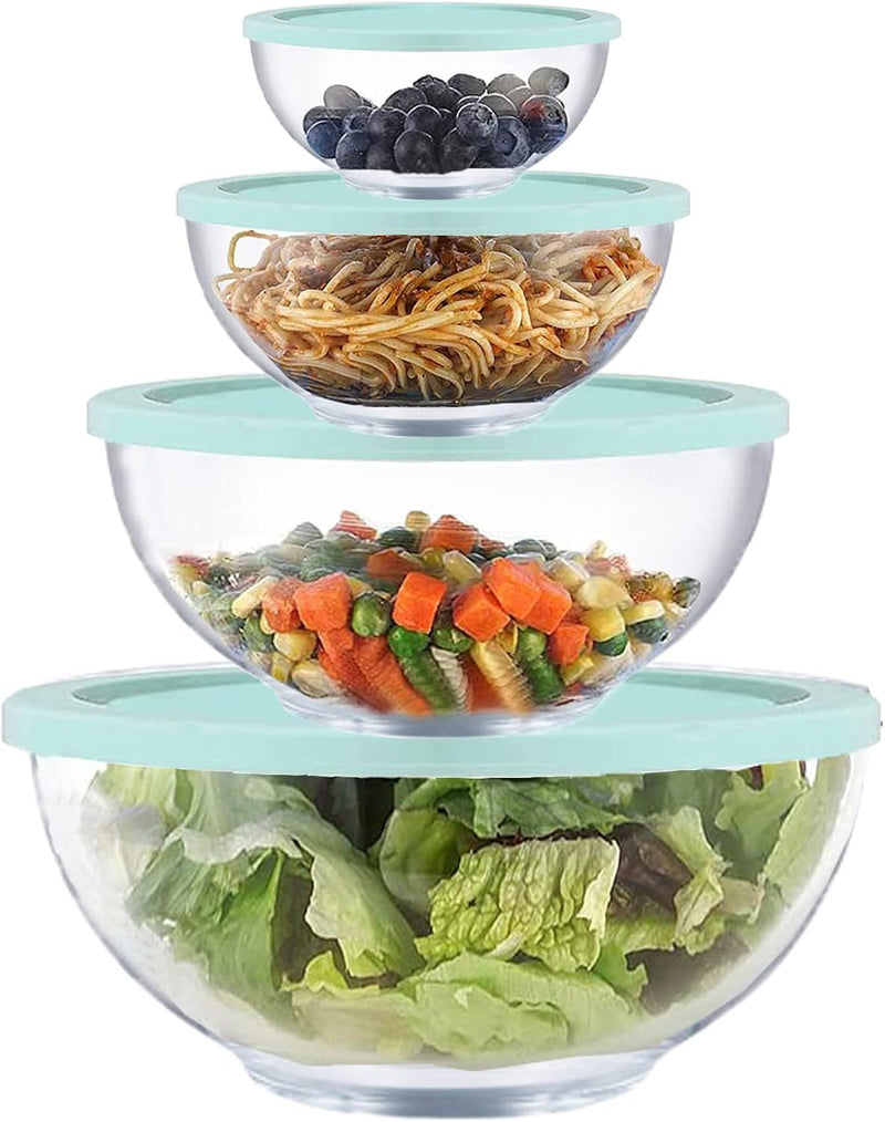 Glass Mixing Bowl Set with Lids