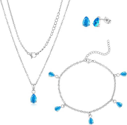 3-Piece Waterdrop Crystal Jewelry Set