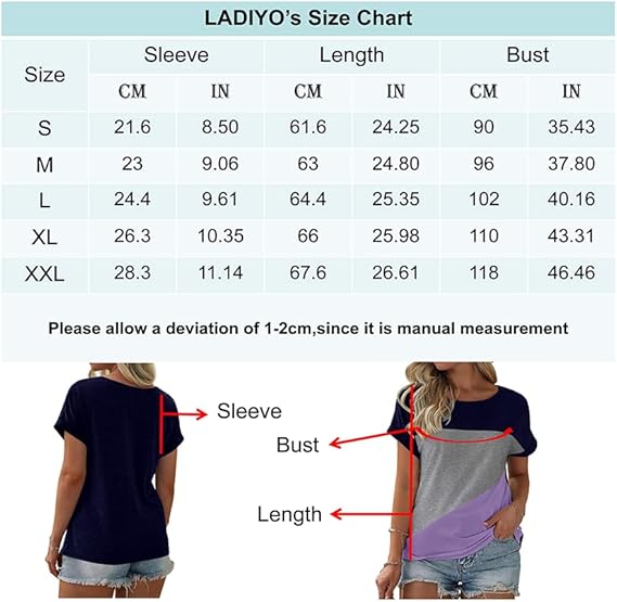 Women's Color Block Short Sleeve Casual T-Shirt