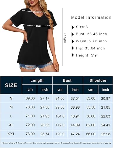 Aranmei 3-Pack Women's V-Neck Pocket Tees