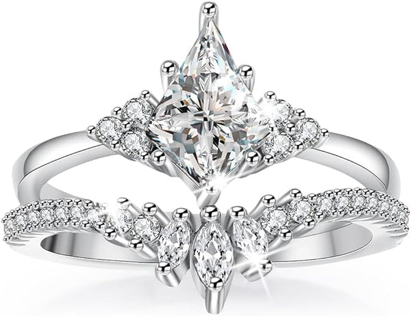 Sterling Silver Cubic Zirconia Engagement Ring