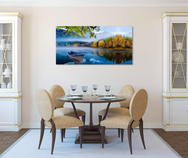 Blue Mountain Lake Canvas Wall Art