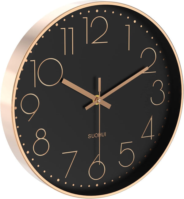 Silent 12 Inch Rose Gold Wall Clock