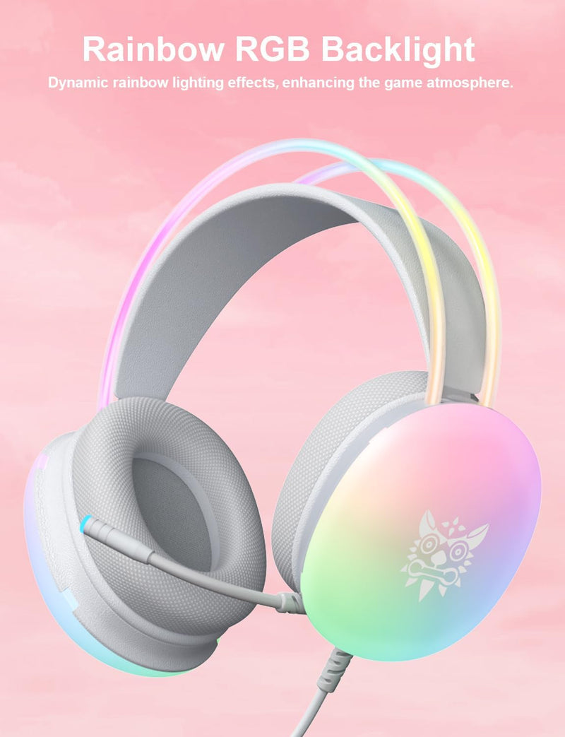 Gaming Headset with RGB Rainbow Lighting