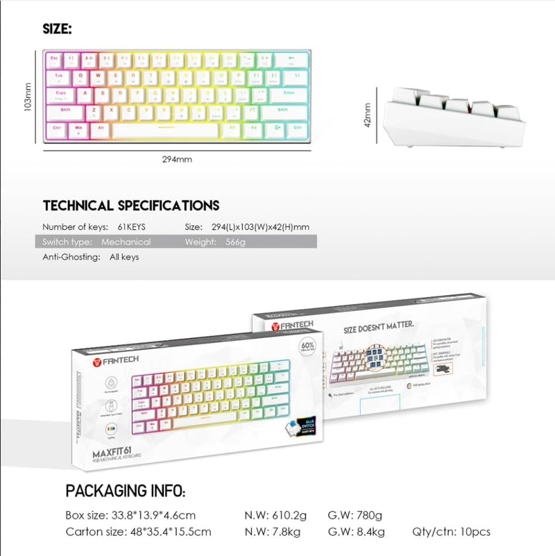 FANTECH MAXFIT61 RGB 60% Mechanical Keyboard