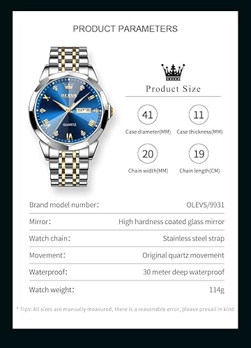 OLEVS Men's Luxury Quartz Watch