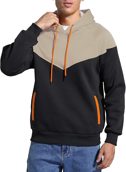 Men's Fleece Color Block Hoodie