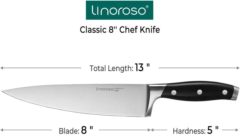 Linoroso 4-Piece German Steel Chef Knife Set