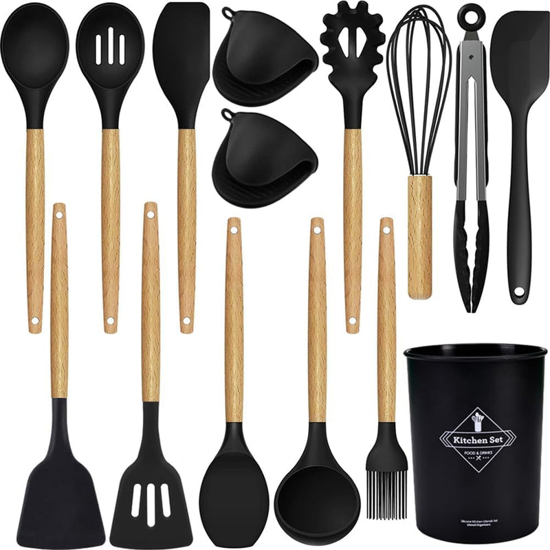 15-Piece Silicone Kitchen Utensil Set