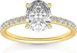 PAVOI Gold Plated Oval Engagement Ring