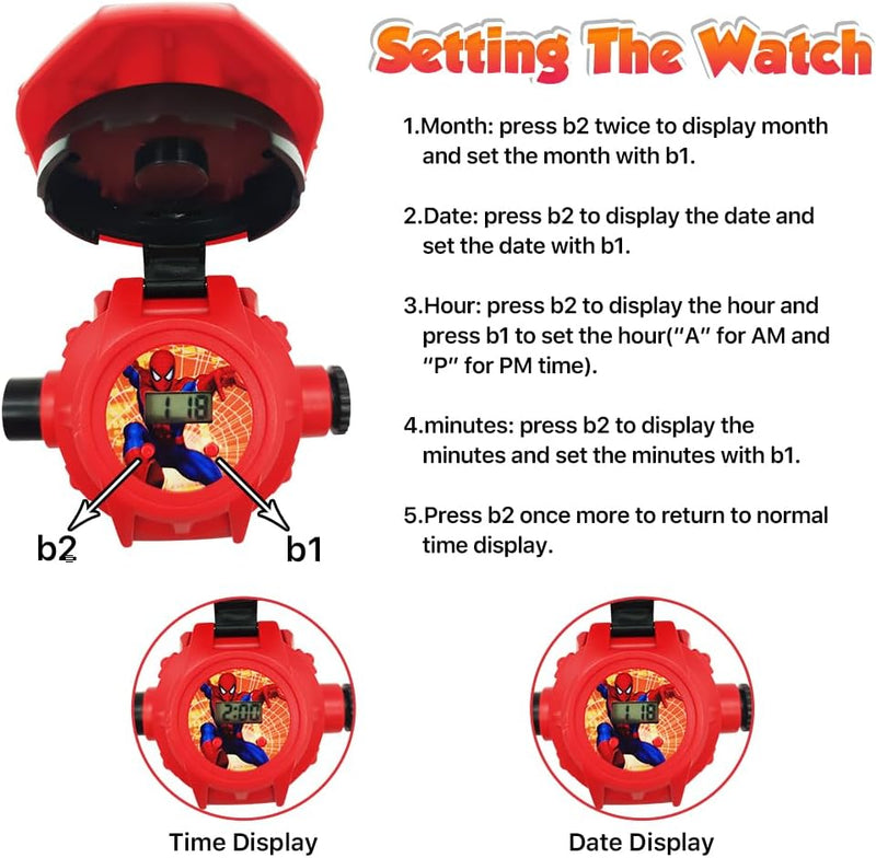 Superhero Projector Digital Watch for Kids