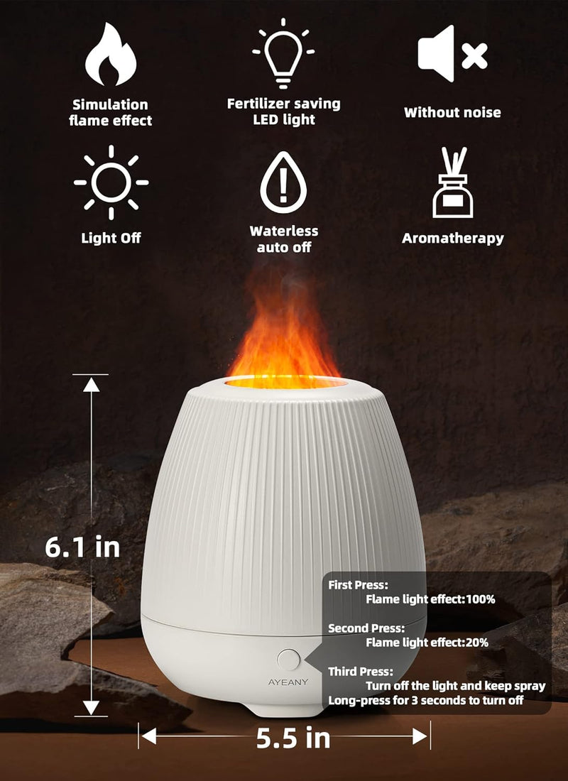 Flame Diffuser with Cool Mist & Light