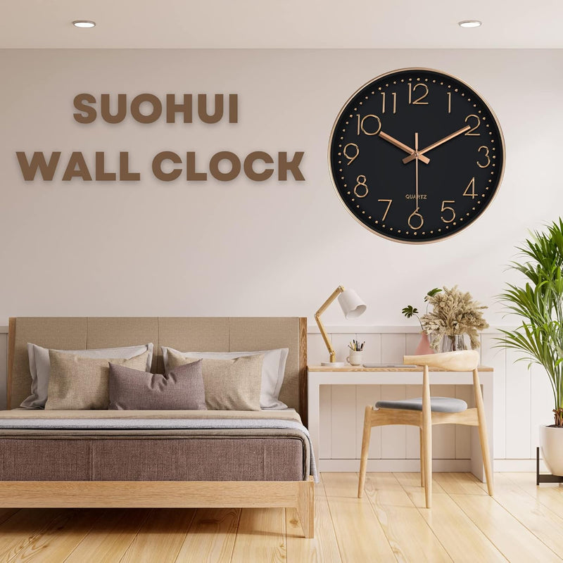 Silent 12 Inch Rose Gold Wall Clock