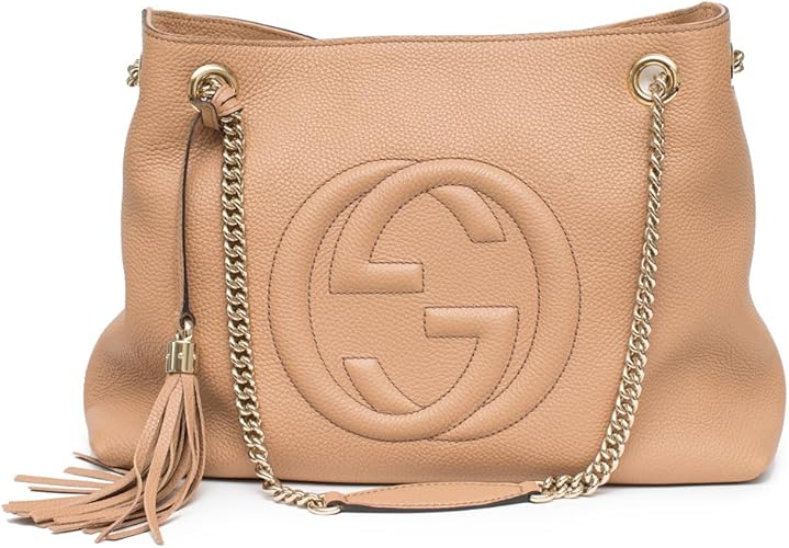 Gucci Camelia Pebbled Leather Soho Shoulder Handbag