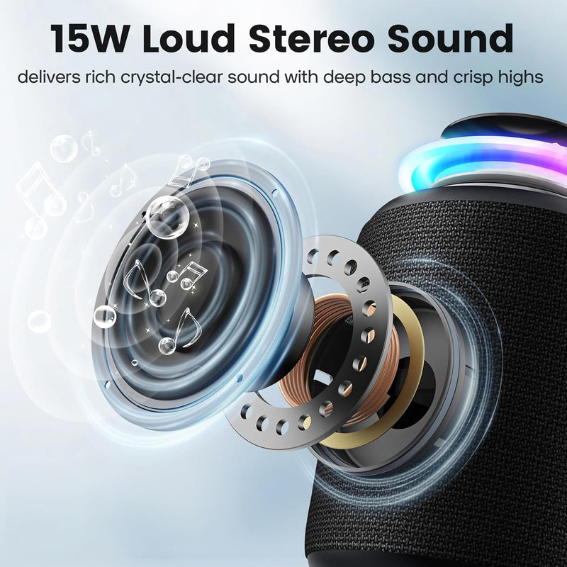 Bluetooth Waterproof Speaker with LED Lights