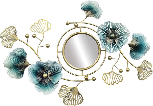 Ginkgo Leaf Metal Wall Mirror