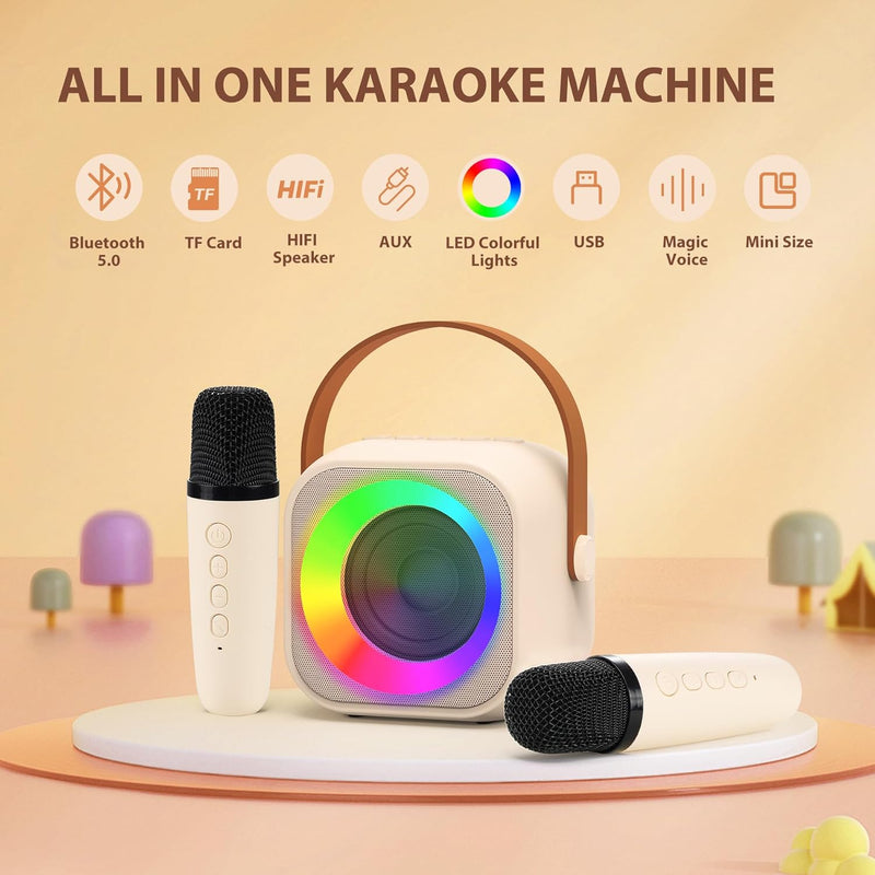 Kids Karaoke Mic and Speaker with LED Lights