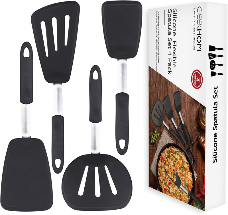 GEEKHOM Silicone Spatula Set, Heat Resistant