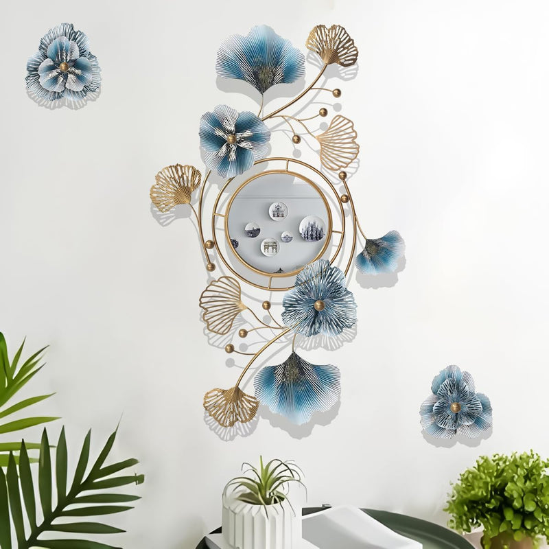 Ginkgo Leaf Metal Wall Mirror