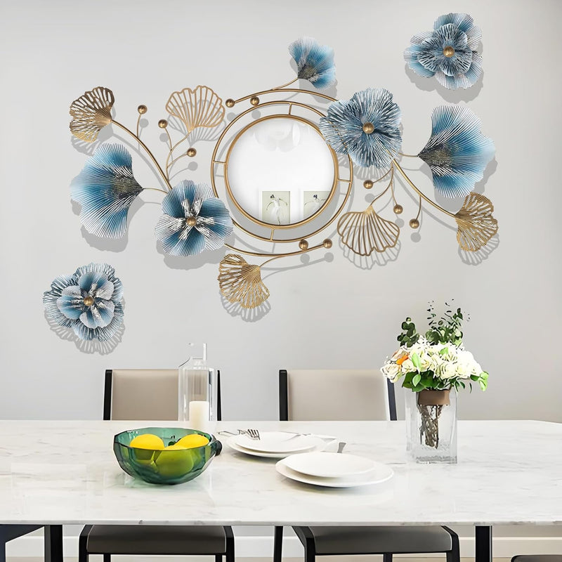 Ginkgo Leaf Metal Wall Mirror