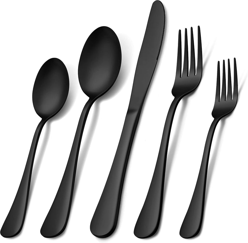 Homikit 40-Piece Matte Black Silverware Set