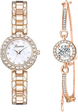 Elegant Rose Gold Watch Set