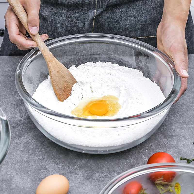 Glass Mixing Bowl Set with Lids