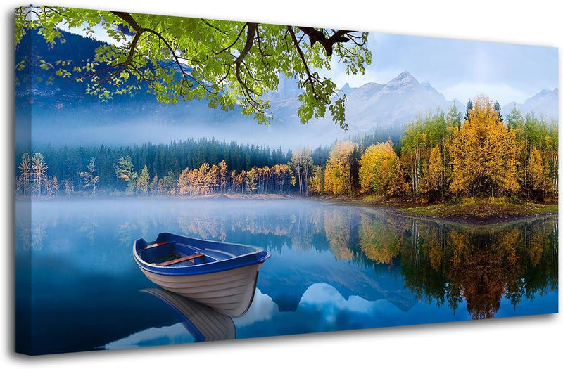 Blue Mountain Lake Canvas Wall Art