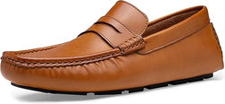 Jousen Men's Brown Casual Penny Loafers