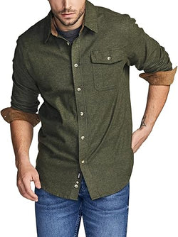 CQR Men’s Cotton Flannel Plaid Shirt