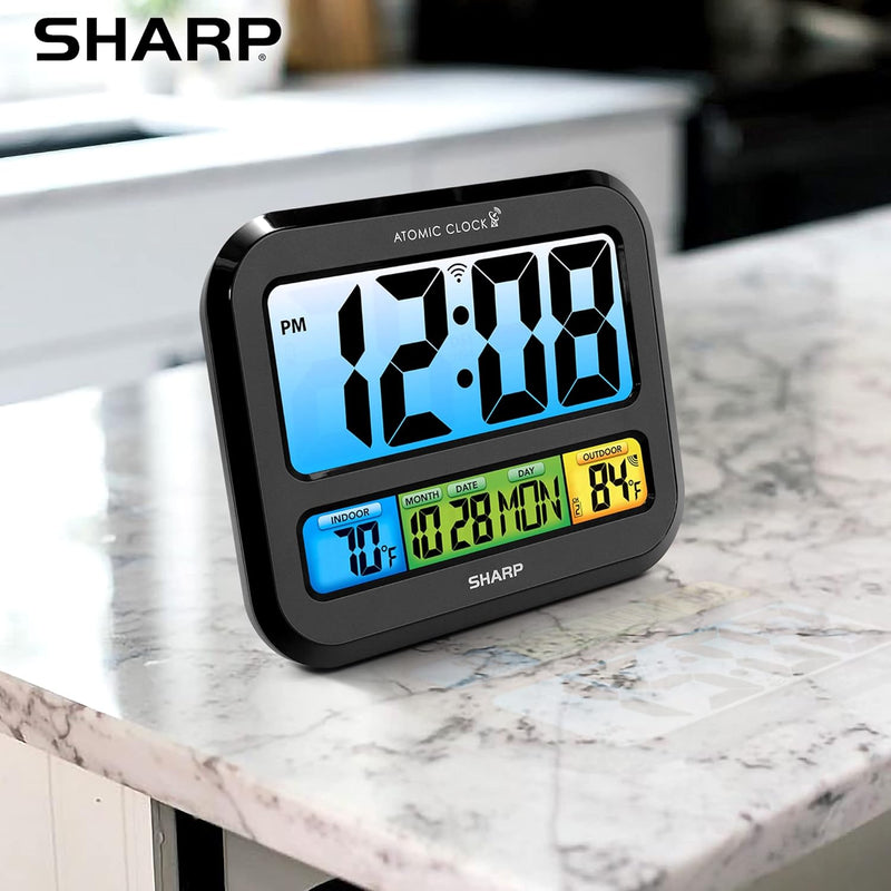 Sharp Atomic Clock with Temperature Sensor