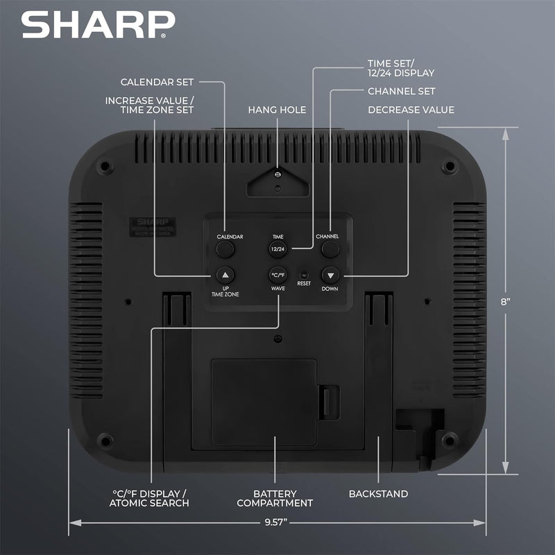 Sharp Atomic Clock with Temperature Sensor