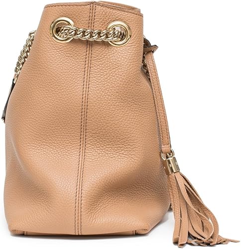 Gucci Camelia Pebbled Leather Soho Shoulder Handbag