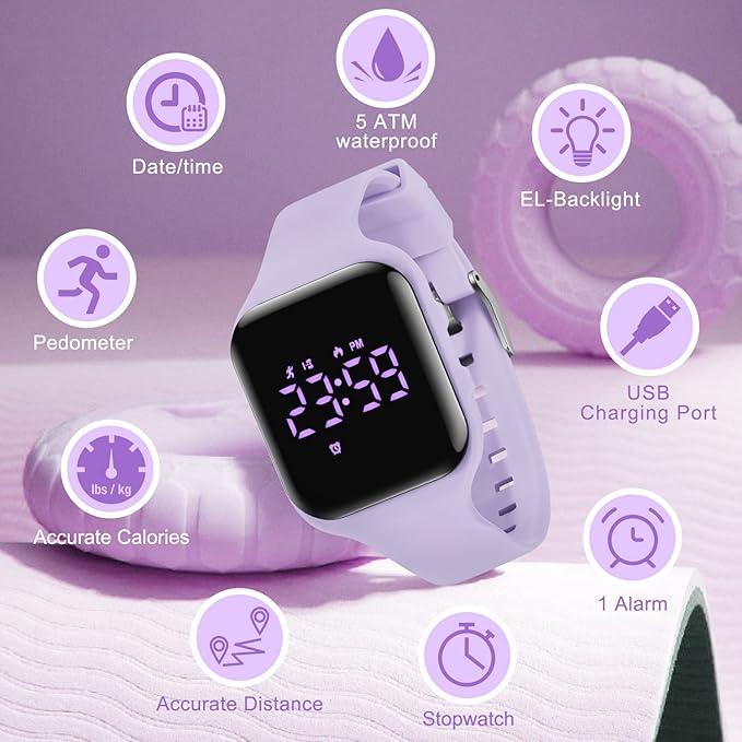 Kids Digital Sport Watch with Pedometer