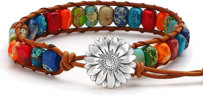 HZDK 7 Chakra Stone Bracelet Tree of Life