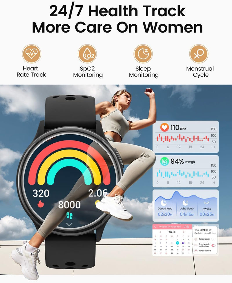 Smart Watch with Call & Fitness Tracker for Women & Men