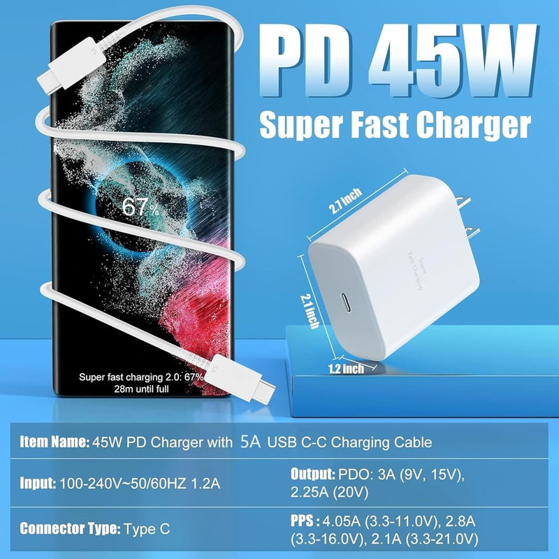 45W USB C Fast Charger for Samsung