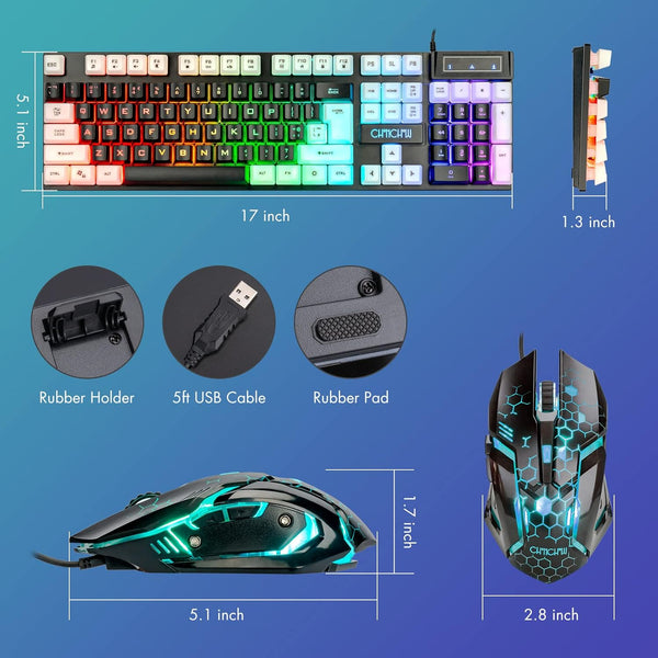 CHONCHOW RGB Light Up Keyboard & Mouse Combo