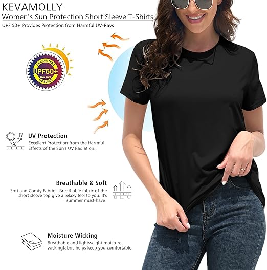 KevaMolly Women's UPF 50+ Basic T-Shirt