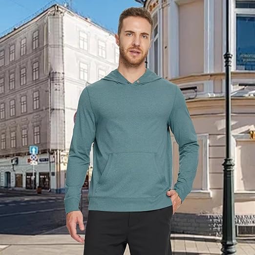 Men's Button Pullover Hoodie with Kanga Pocket