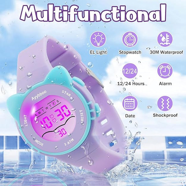 Colorful Waterproof Digital Watch for Kids