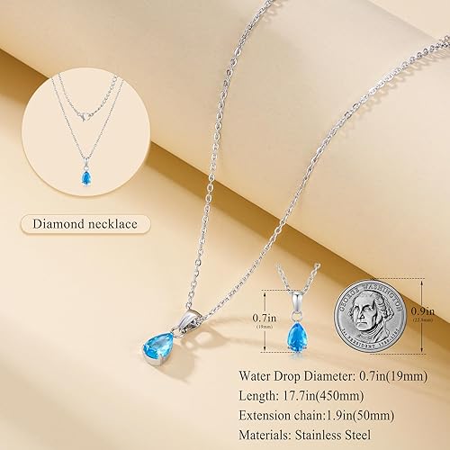 3-Piece Waterdrop Crystal Jewelry Set