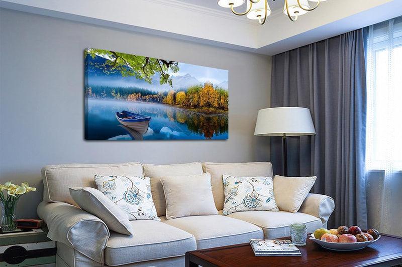 Blue Mountain Lake Canvas Wall Art