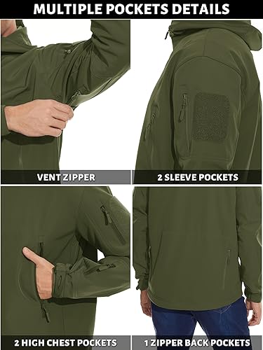 Men’s Hooded Military Tactical Softshell Jacket