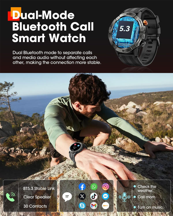 Bluetooth Military Smart Watch for Men