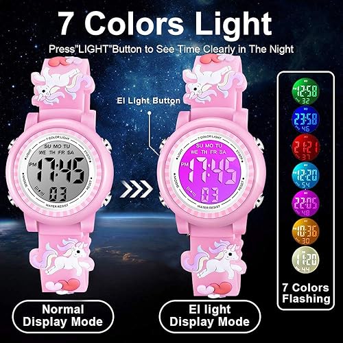 3D Cartoon Waterproof LED Kids Watch