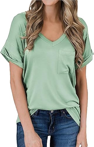 Aranmei 3-Pack Women's V-Neck Pocket Tees