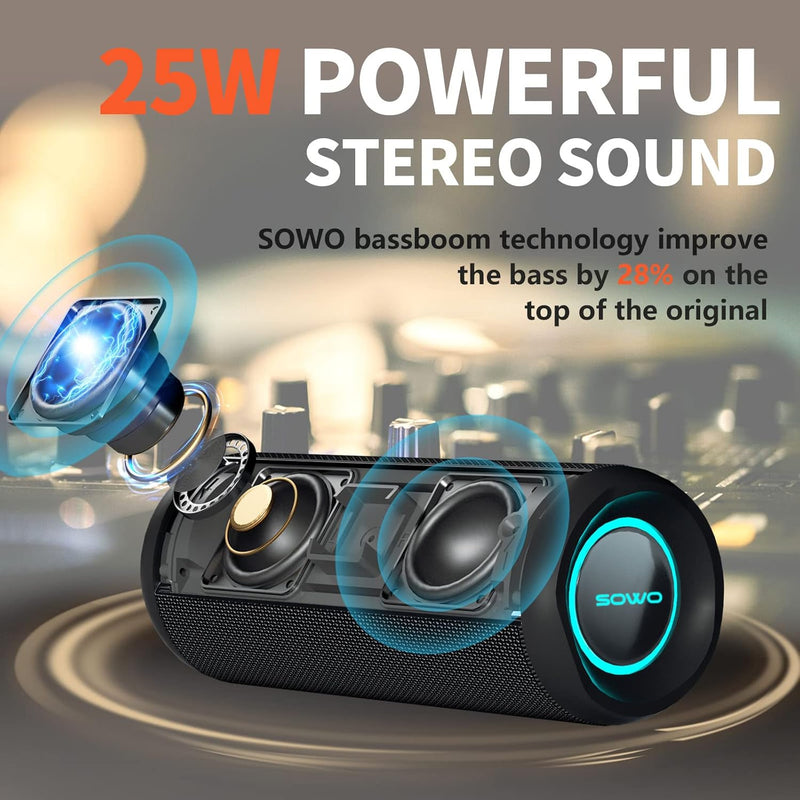 Portable Wireless Bluetooth Speaker, 25W Stereo Sound