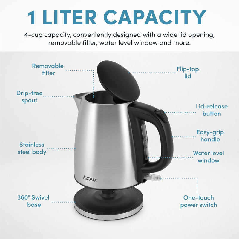 1.0L Stainless Steel Electric Kettle